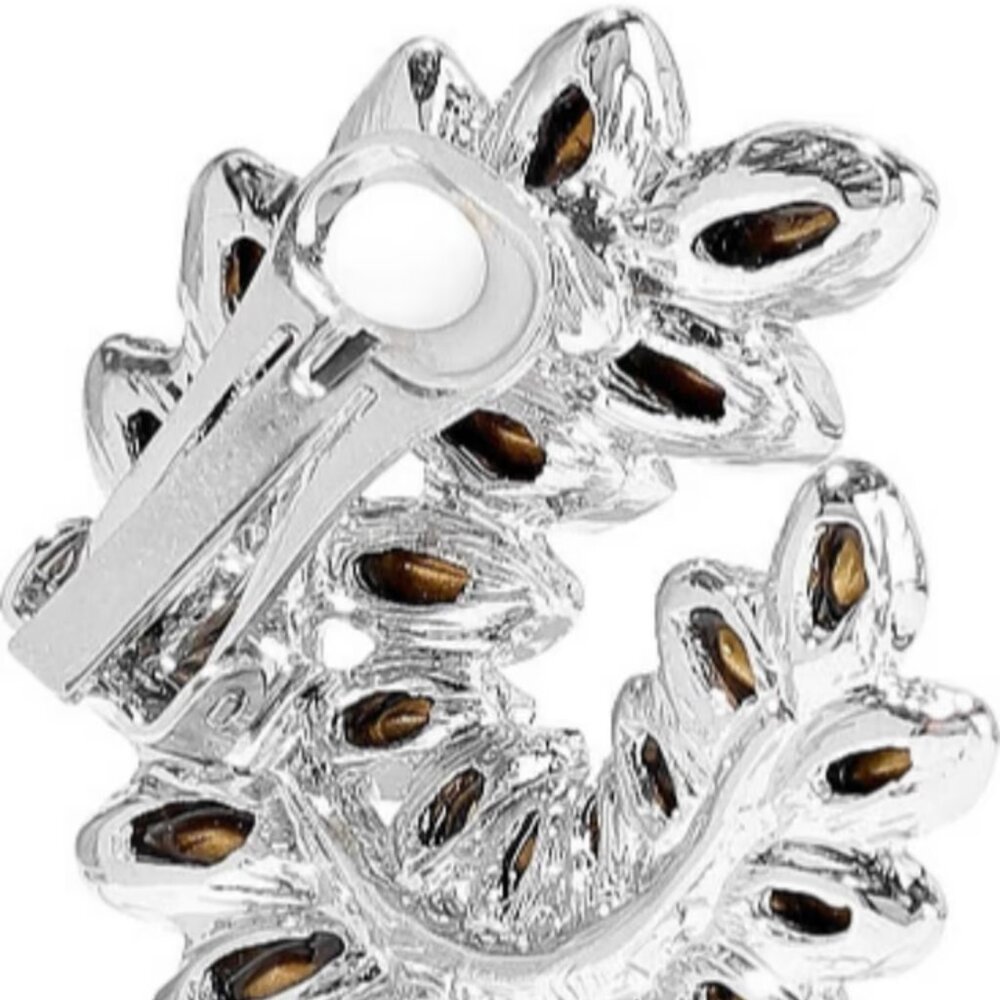KENNETH JAY LANE Crystal Clip Earrings in Rhodium-plated Silver Brand New NWT - Picture 7 of 8